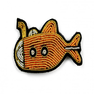 "Yellow Submarine" Embroidered Brooch