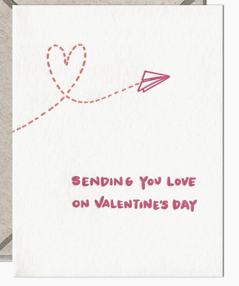 "Paper Airplane Valentine" Valentine's Card