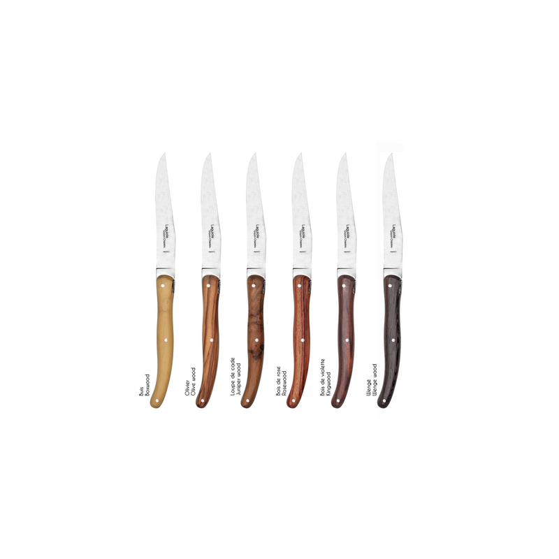 Classic Laguiole Kitchen Knife Set - Pistachio wood handles