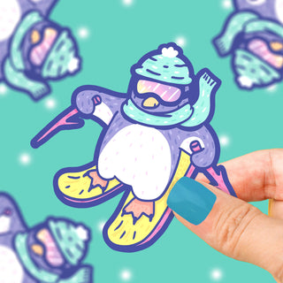 Skiing Penguin Holiday Buddies Sticker