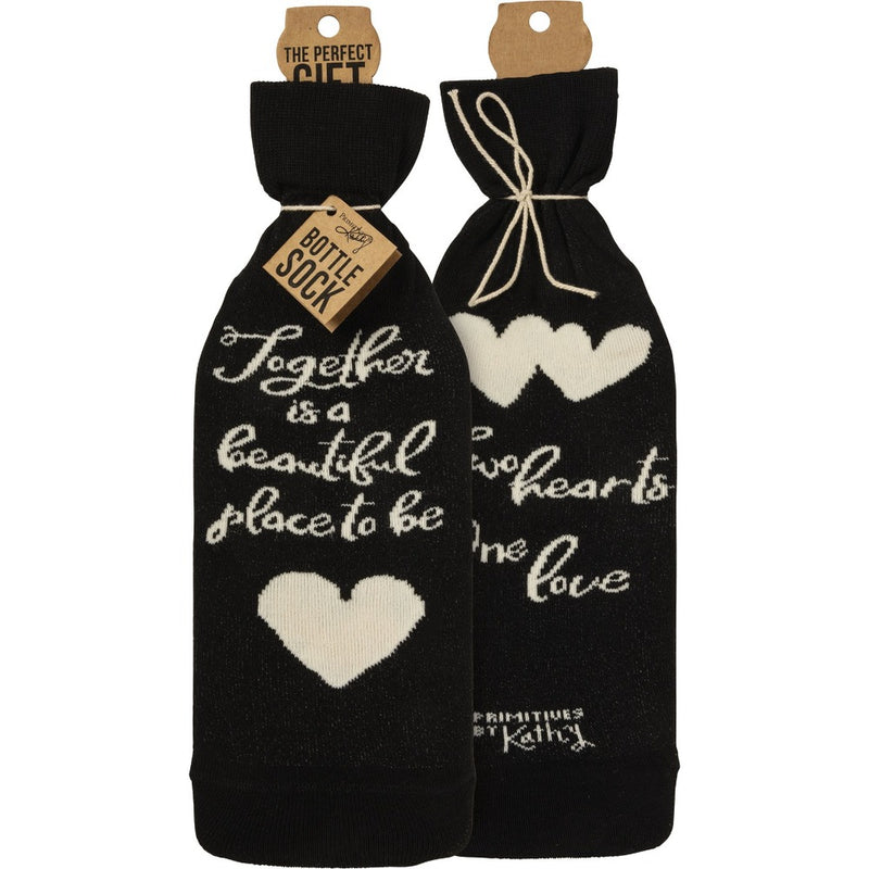 Wine Bottle Covers - Two Hearts One Love