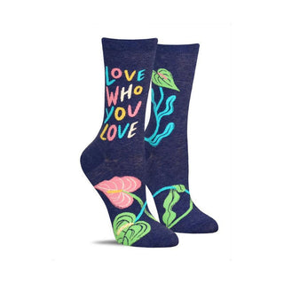 Blue Q Women's Crew Socks "Love Who You Love"