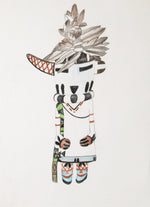 Hopi "Zuni Rain Priest" Kachina & Charles Loloma Drawing