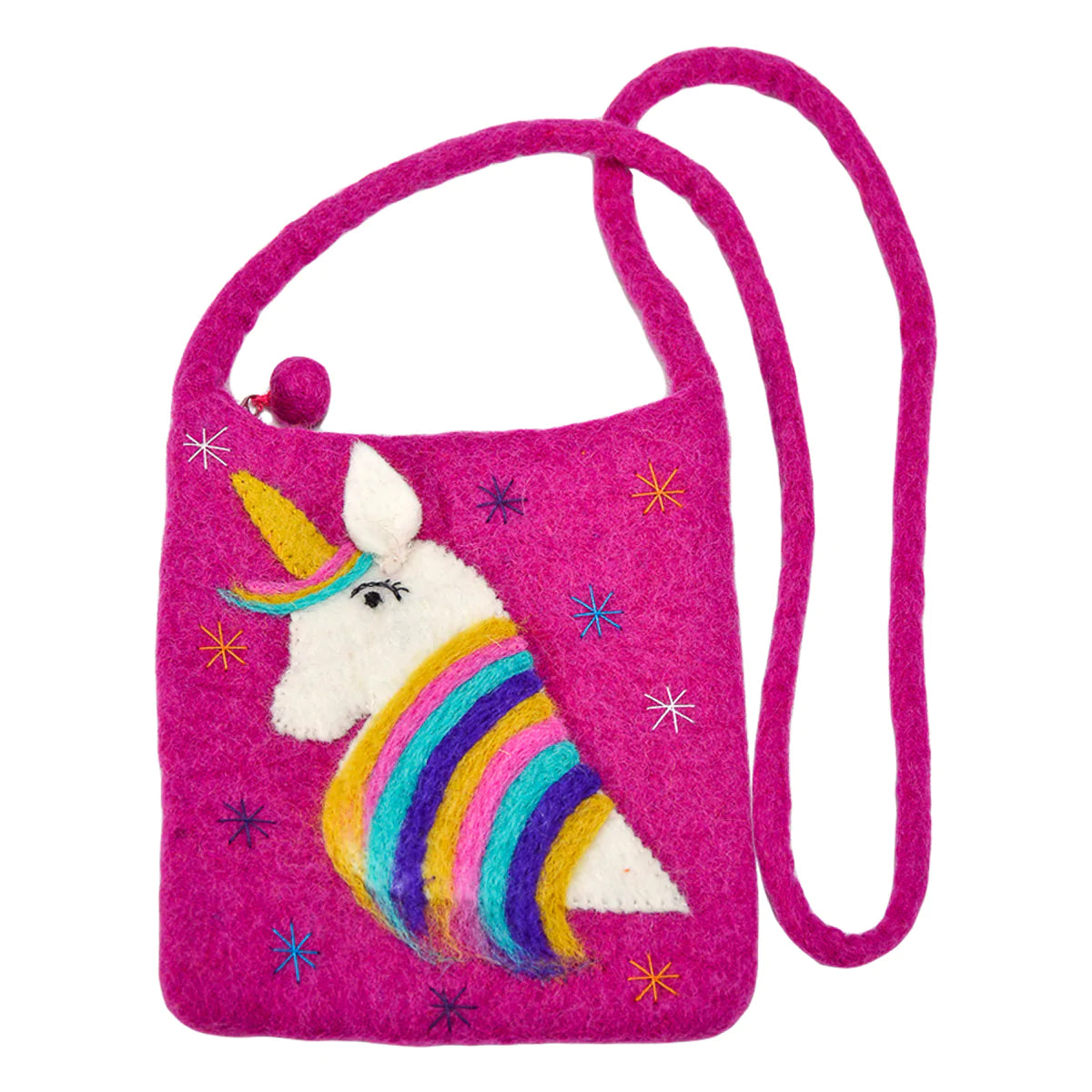 Girls Cute Unicorn Embroidery Plush Handbag Zipper Shoulder - Temu