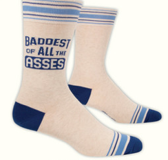 Blue Q Men's Crew Sock "Baddest of Asses"