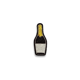 "Champagne Bottle" Embroidered Brooch