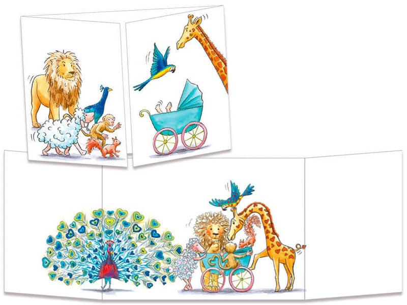 Trifold Card "New Baby Zoo"