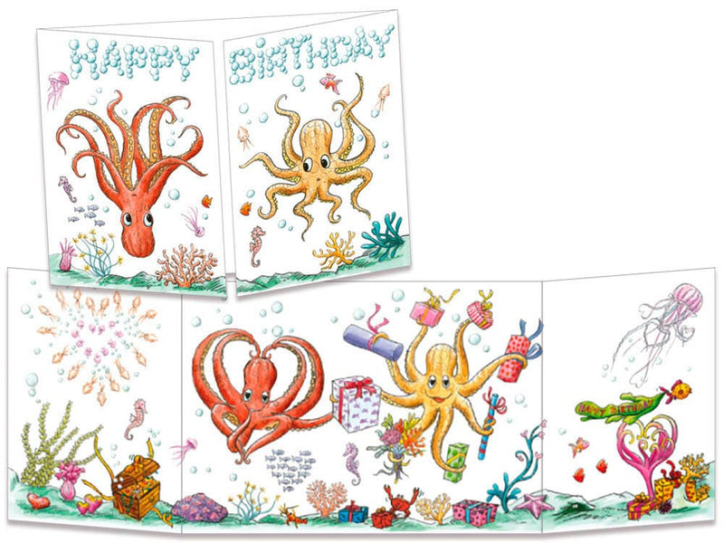 Trifold Card "Octopus Birthday"