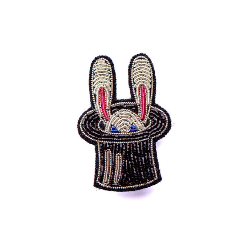 "Rabbit Magician" Embroidered Brooch